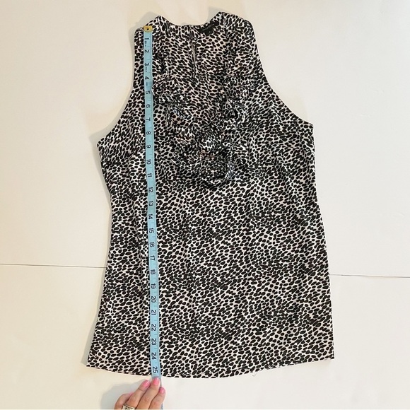 Ann Taylor Black and White Animal Print Sleeveless Raised Accents Size 4 - Picture 5 of 7